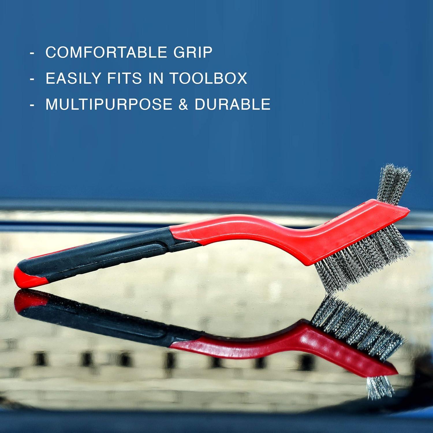 Juego de Cepillos de Alambre 3 Piezas Lavaxon - Nylon, Latón, Acero Inoxidable