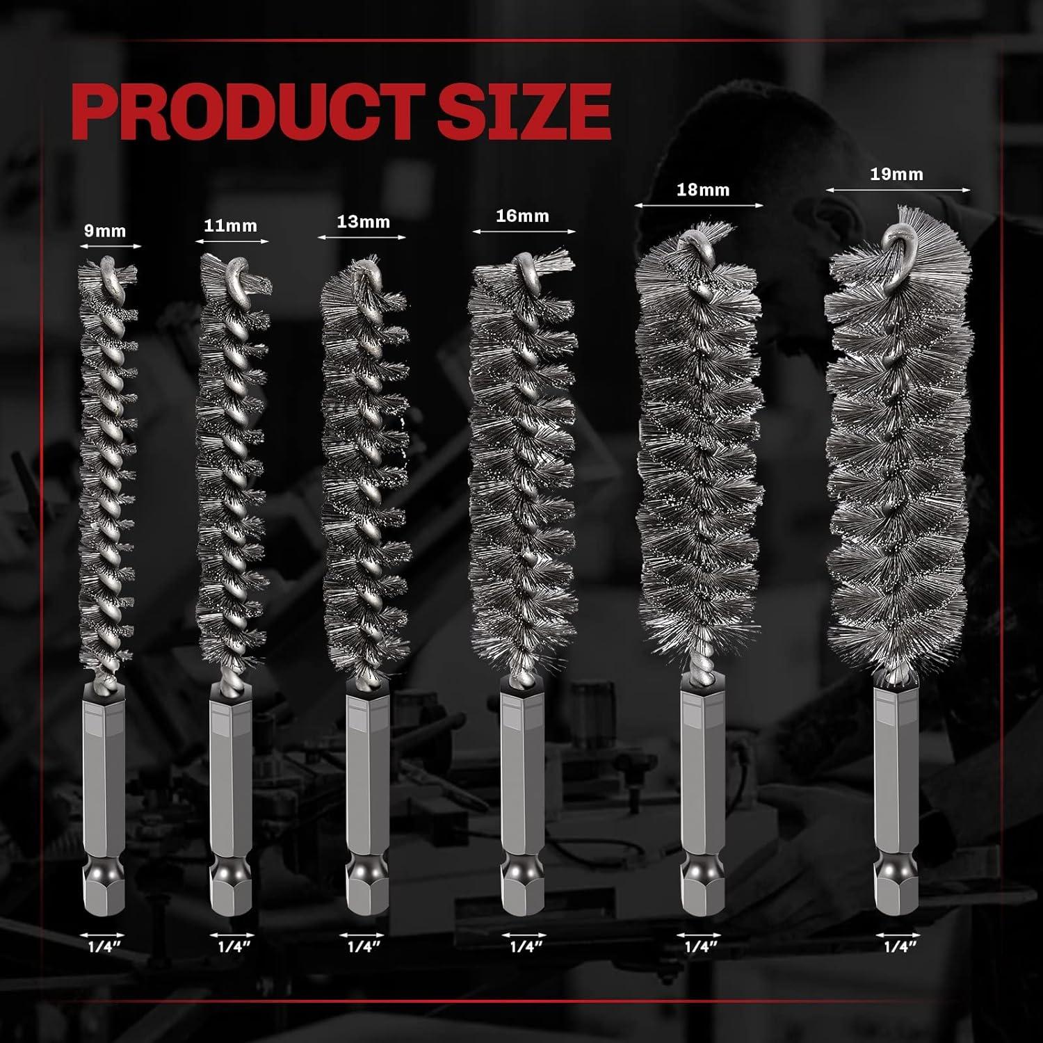 Juego de 6 Cepillos de Agujero Acero Inoxidable ColumPRO