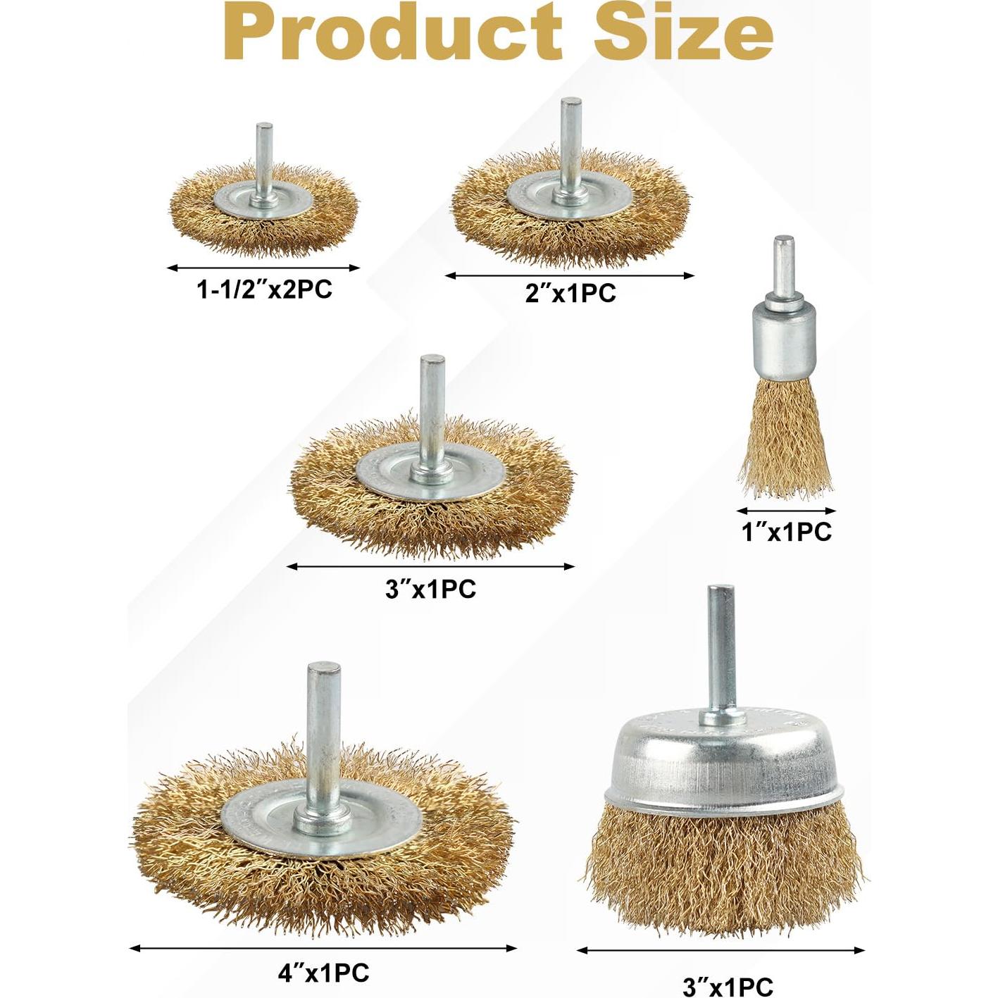 Juego de Cepillos de Alambre WENHUALI 7 Piezas 0,64 cm