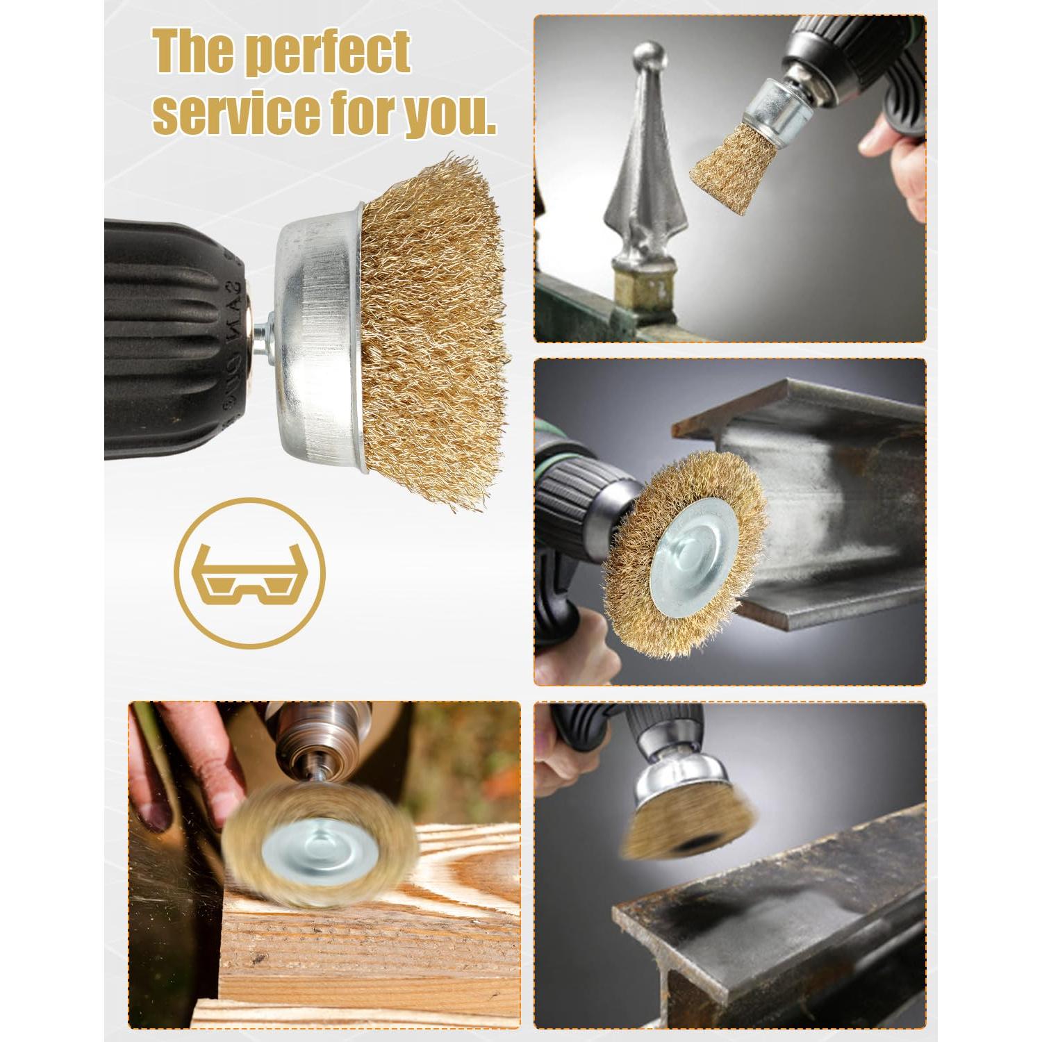 Juego de Cepillos de Alambre WENHUALI 7 Piezas 0,64 cm