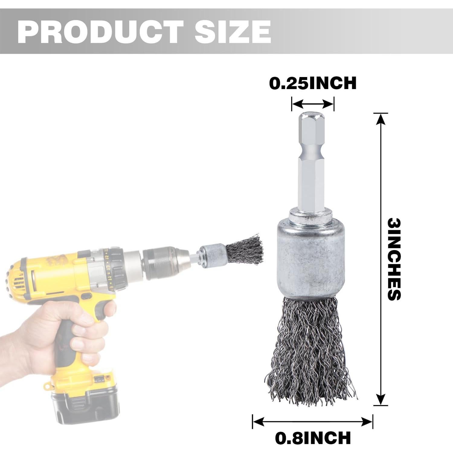 10 Cepillos de Alambre WUBOECE para Taladro 2,03 cm