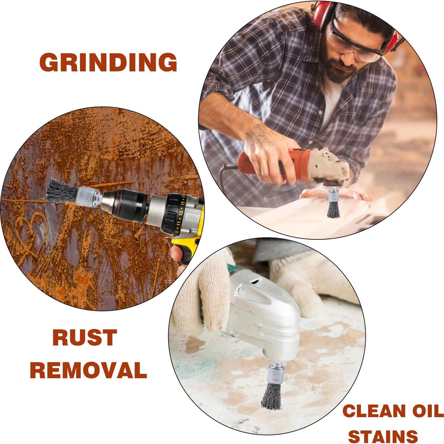 10 Cepillos de Alambre WUBOECE para Taladro 2,03 cm