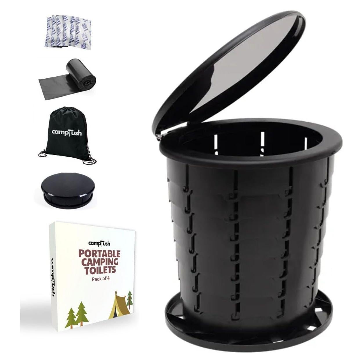 Inodoro Portátil CAMPTUSH Camping Grande Ajustable 33 cm