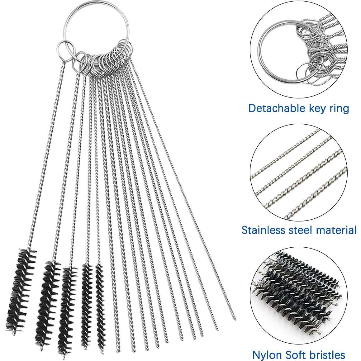 6 Cepillos de Perforación Latón + 15 Herramientas de Limpieza