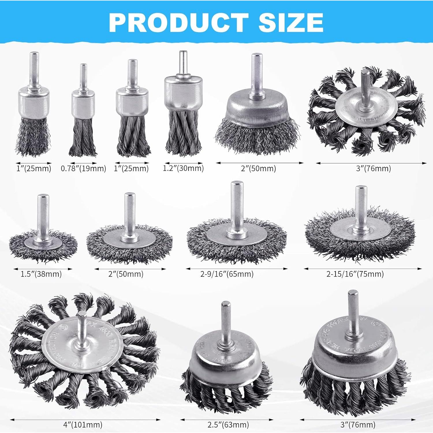 Juego de Cepillos de Alambre Rocaris 28 Piezas para Taladro