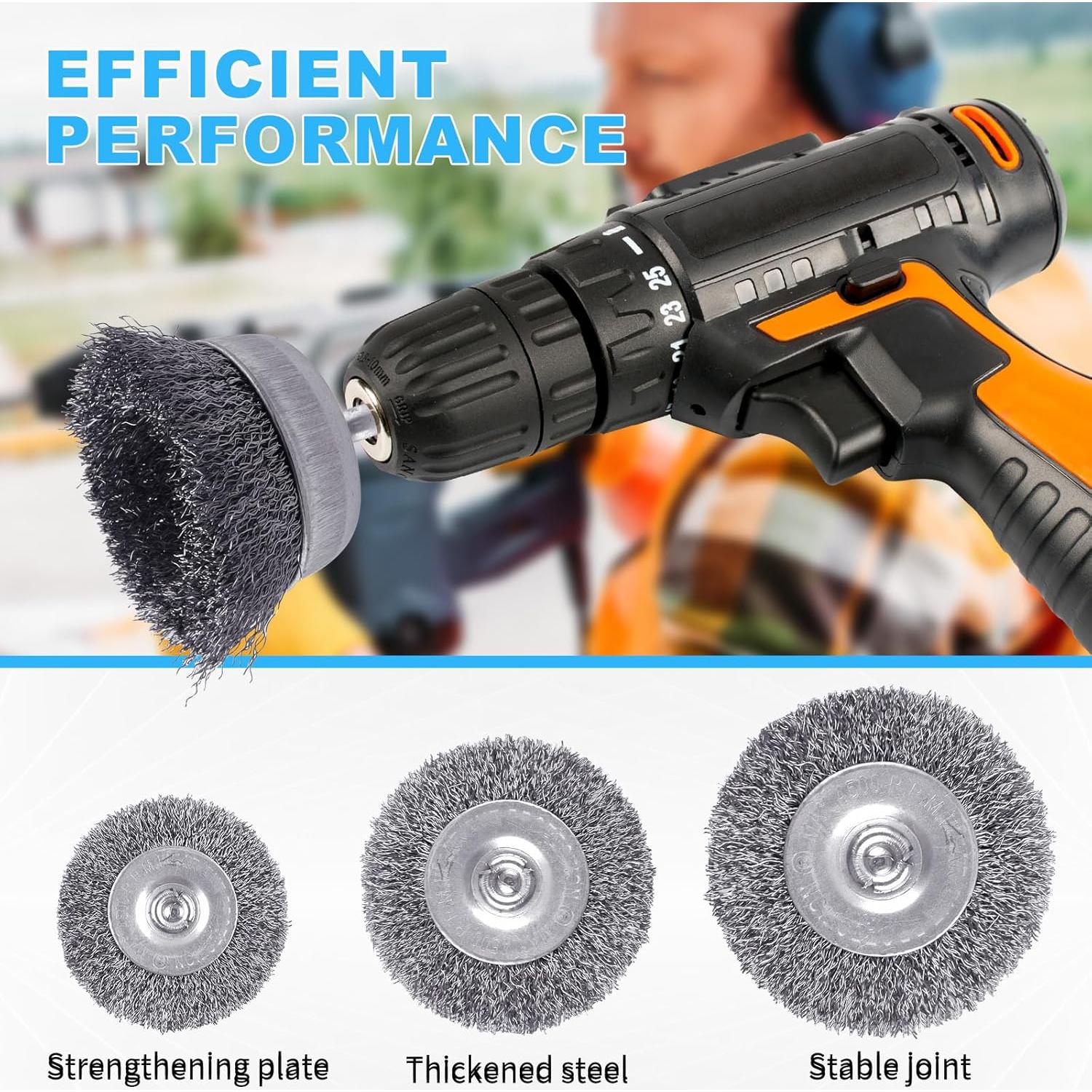 Juego de Cepillos de Alambre Rocaris 28 Piezas para Taladro