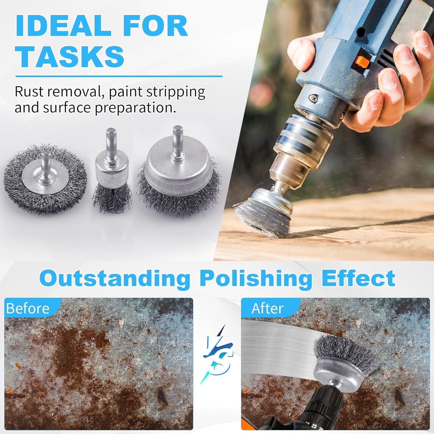 Juego de Cepillos de Alambre Rocaris 28 Piezas para Taladro