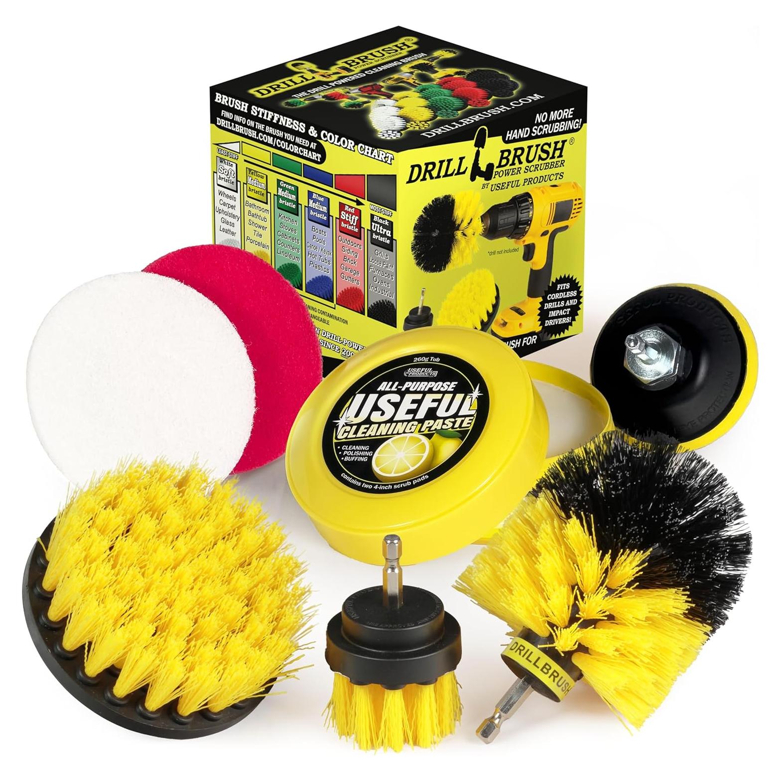Kit de Limpieza Multifuncional Drillbrush 7 Piezas Nylon