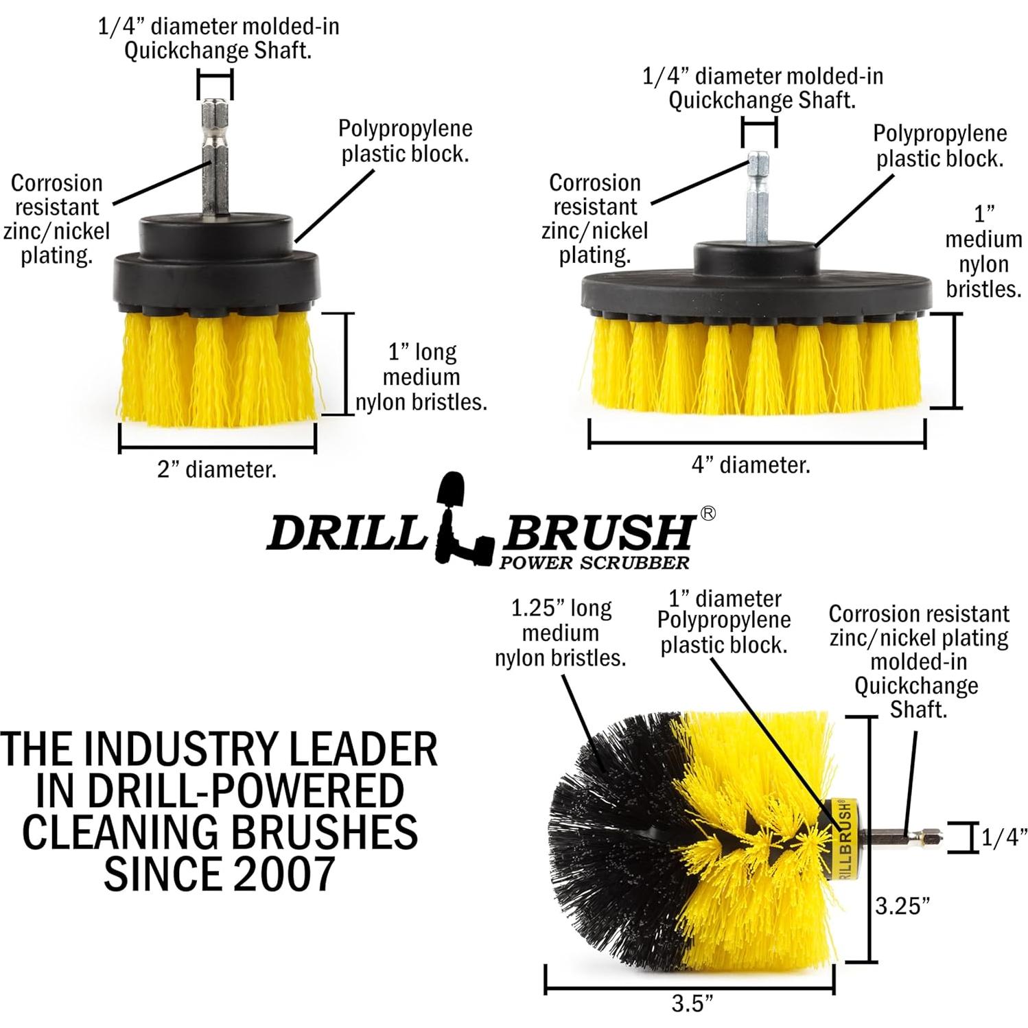 Kit de Limpieza Multifuncional Drillbrush 7 Piezas Nylon
