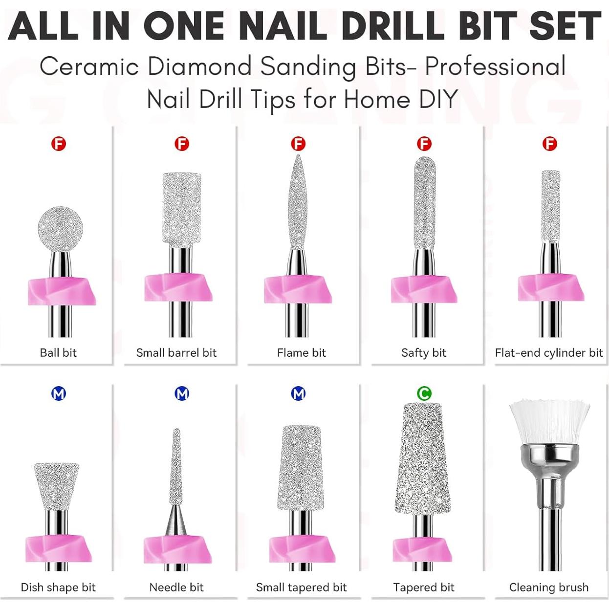 Conjunto de 10 Brocas de Diamante Makartt para Uñas