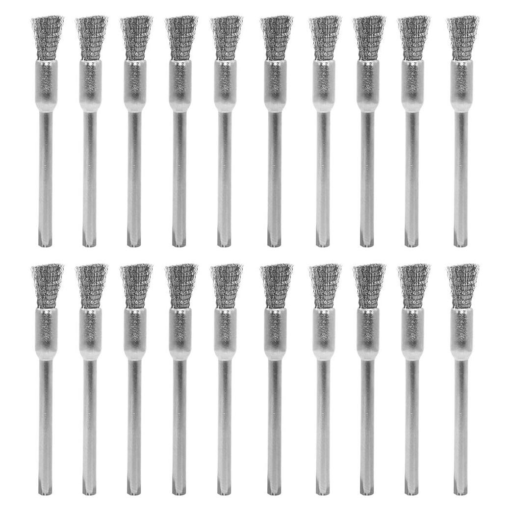 20 Cepillos de Limpieza de Acero Inoxidable LingGan 3x5mm