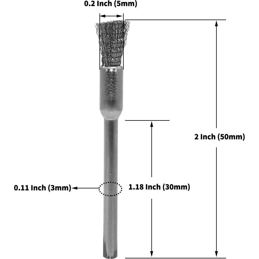 20 Cepillos de Limpieza de Acero Inoxidable LingGan 3x5mm