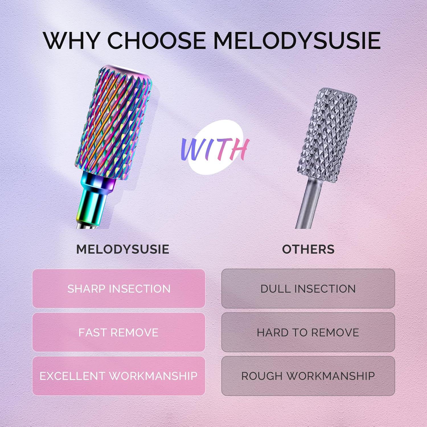 Juego de Brocas para Uñas MelodySusie 7 Piezas Carburo