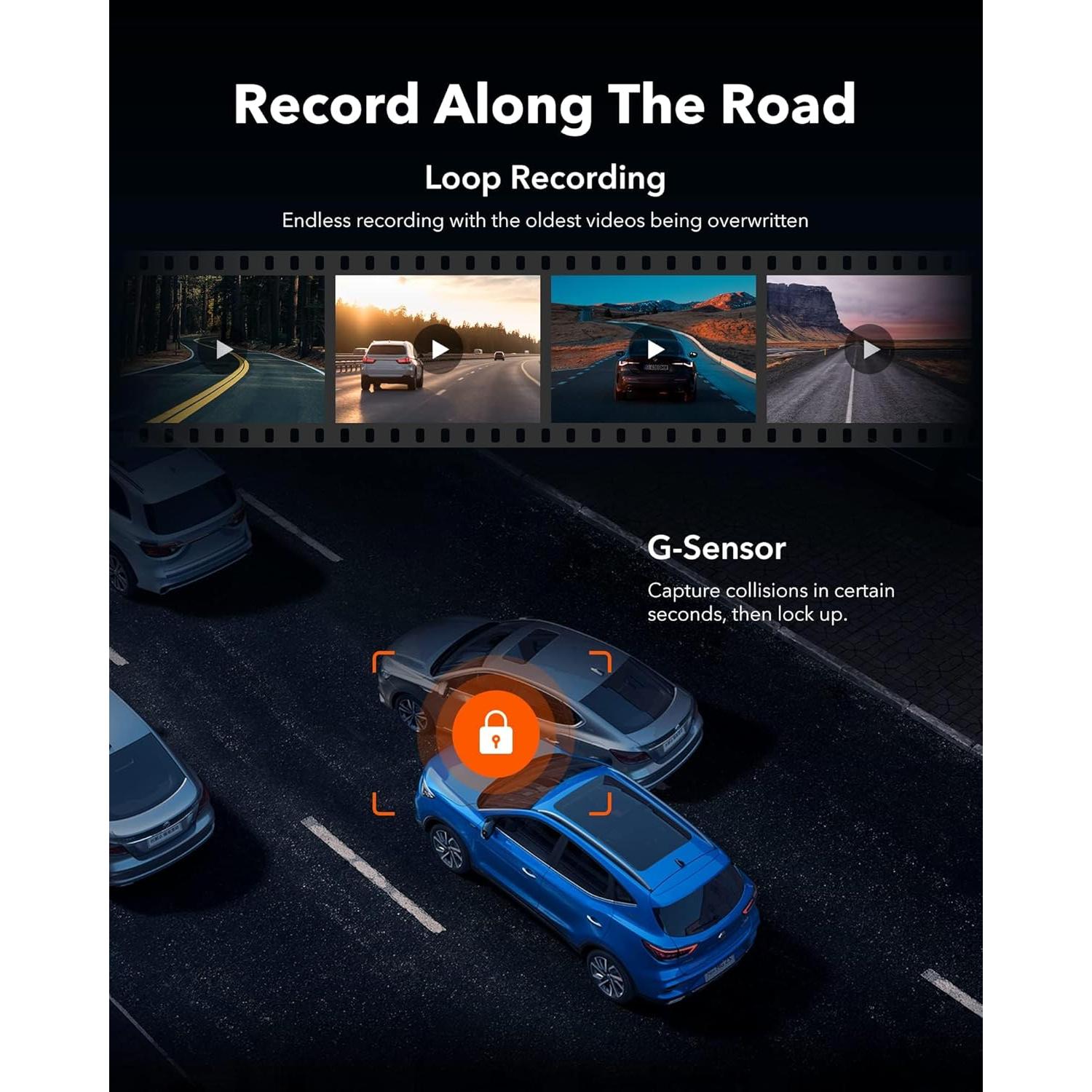 Cámara de Espejo Retrovisor WOLFBOX G930 4K 10" con WiFi y GPS