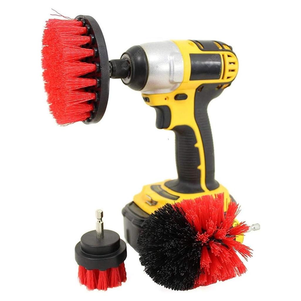 Kit de Cepillos de Limpieza Drillbrush 3 Piezas Rojo