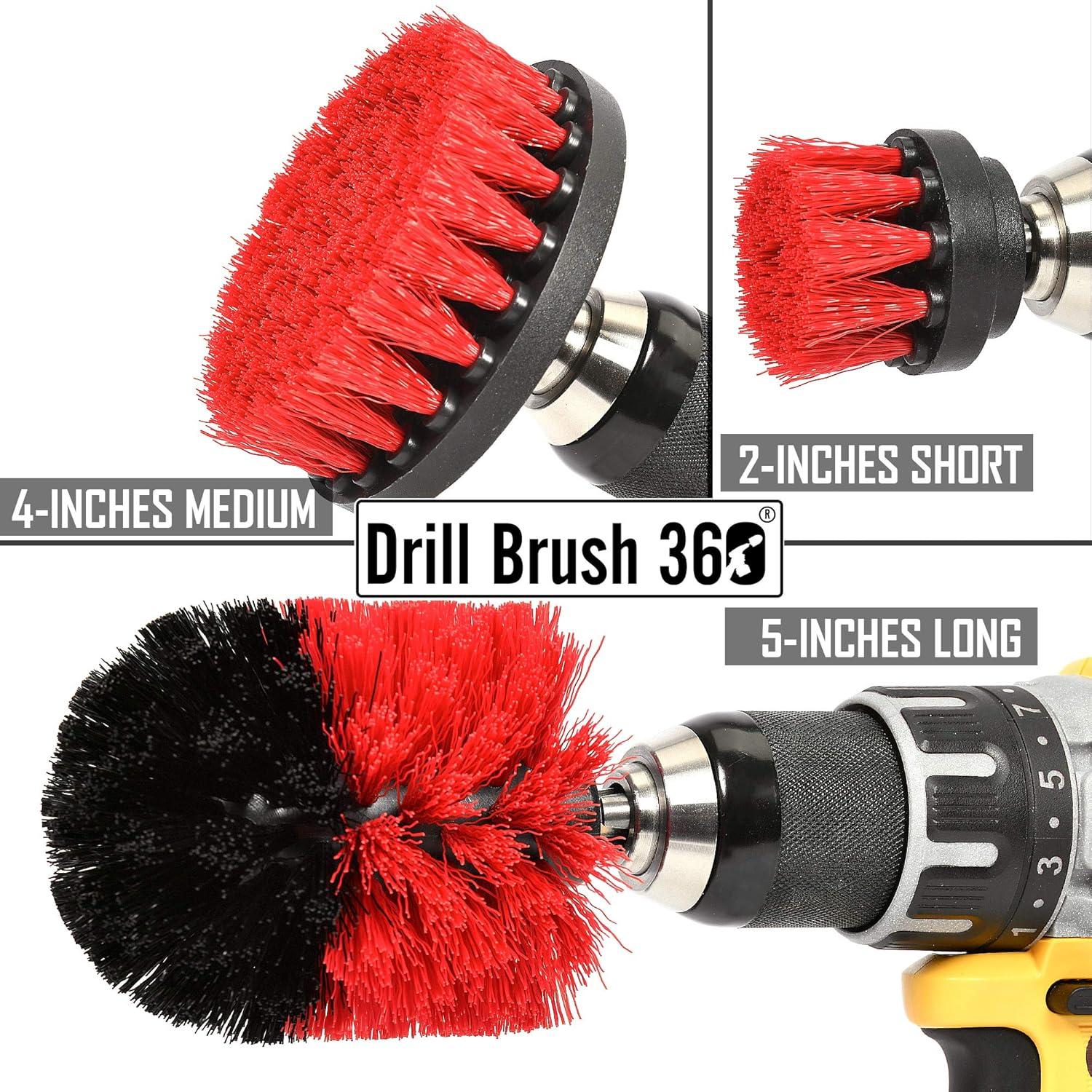 Kit de Cepillos de Limpieza Drillbrush 3 Piezas Rojo