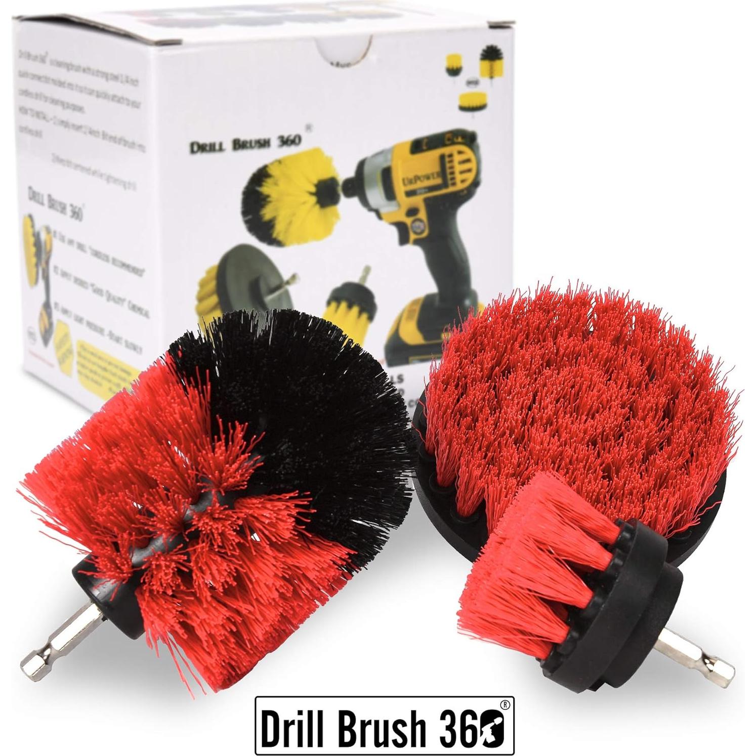 Kit de Cepillos de Limpieza Drillbrush 3 Piezas Rojo