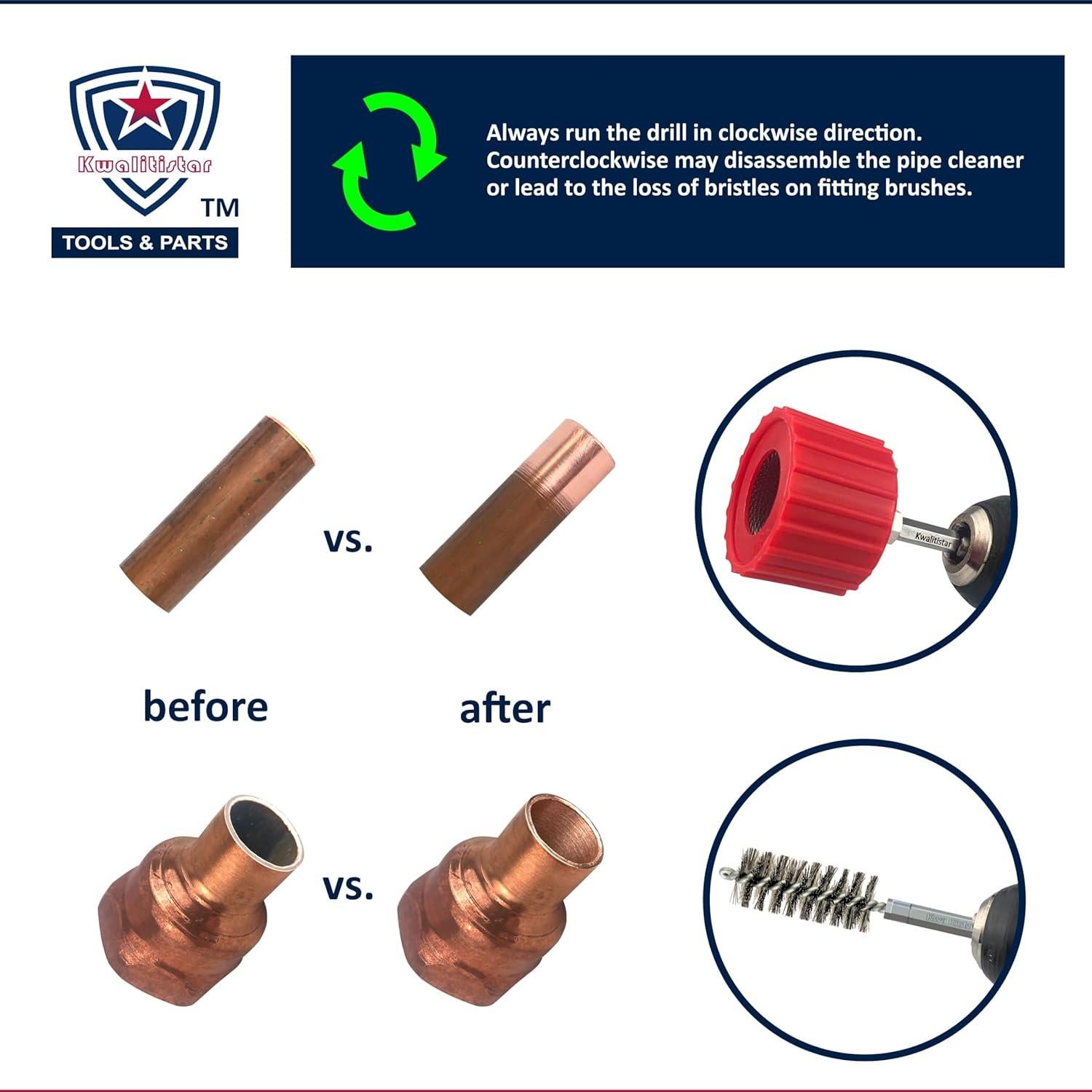 Juego de limpiadores de tuberías Kwalitistar 1.0" 4 piezas