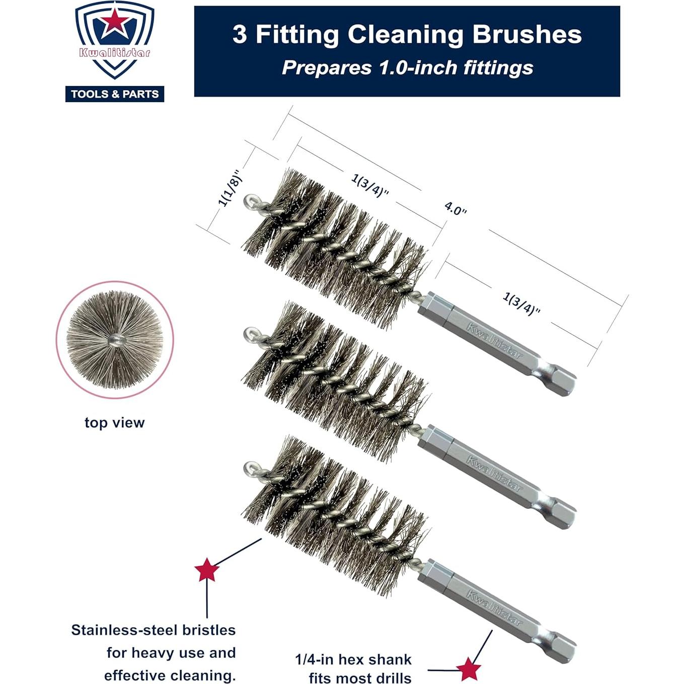 Juego de limpiadores de tuberías Kwalitistar 1.0" 4 piezas