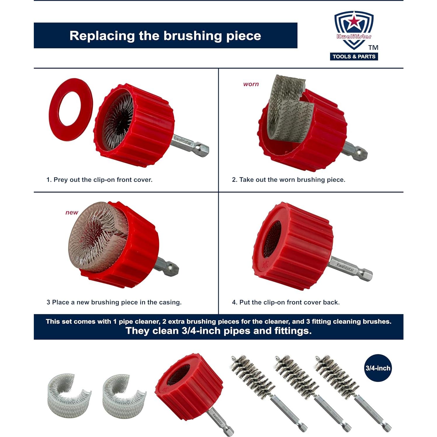 Juego de Limpiadores de Tubos de Cobre Kwalitistar 3/4"