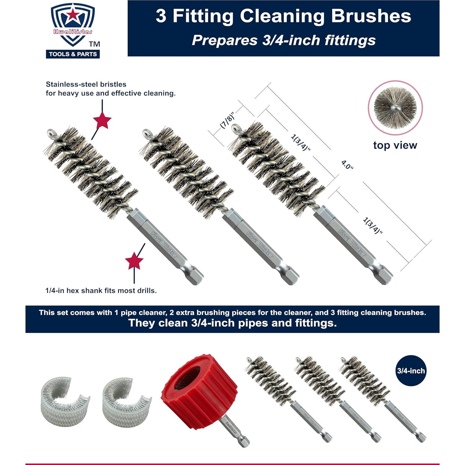 Juego de Limpiadores de Tubos de Cobre Kwalitistar 3/4"