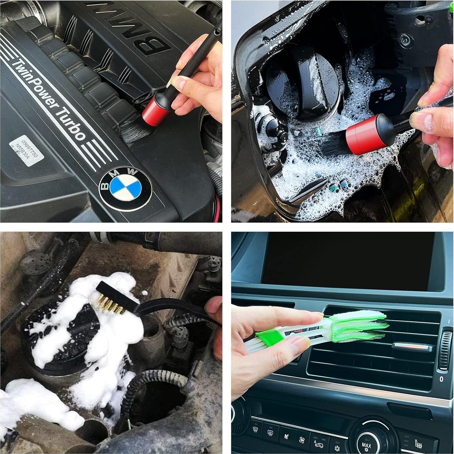 Juego de 10 cepillos detailing HMPLL para automóviles