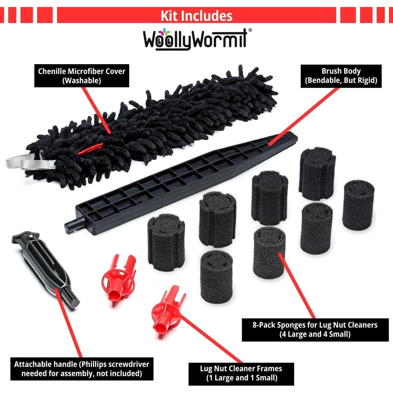 Kit de Cepillo de Limpieza de Ruedas WoollyWormit 33.6 cm