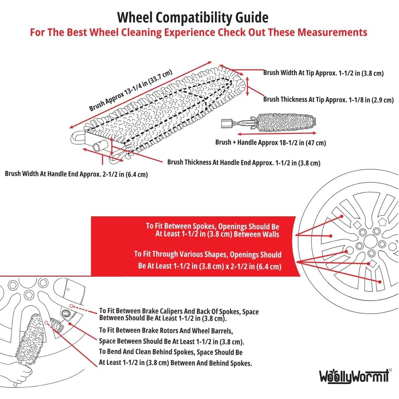 Kit de Cepillo de Limpieza de Ruedas WoollyWormit 33.6 cm