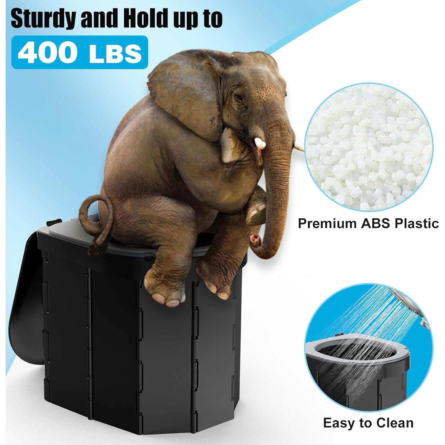 Inodoro Portátil PAHTTO Plegable con Cojín y Estante