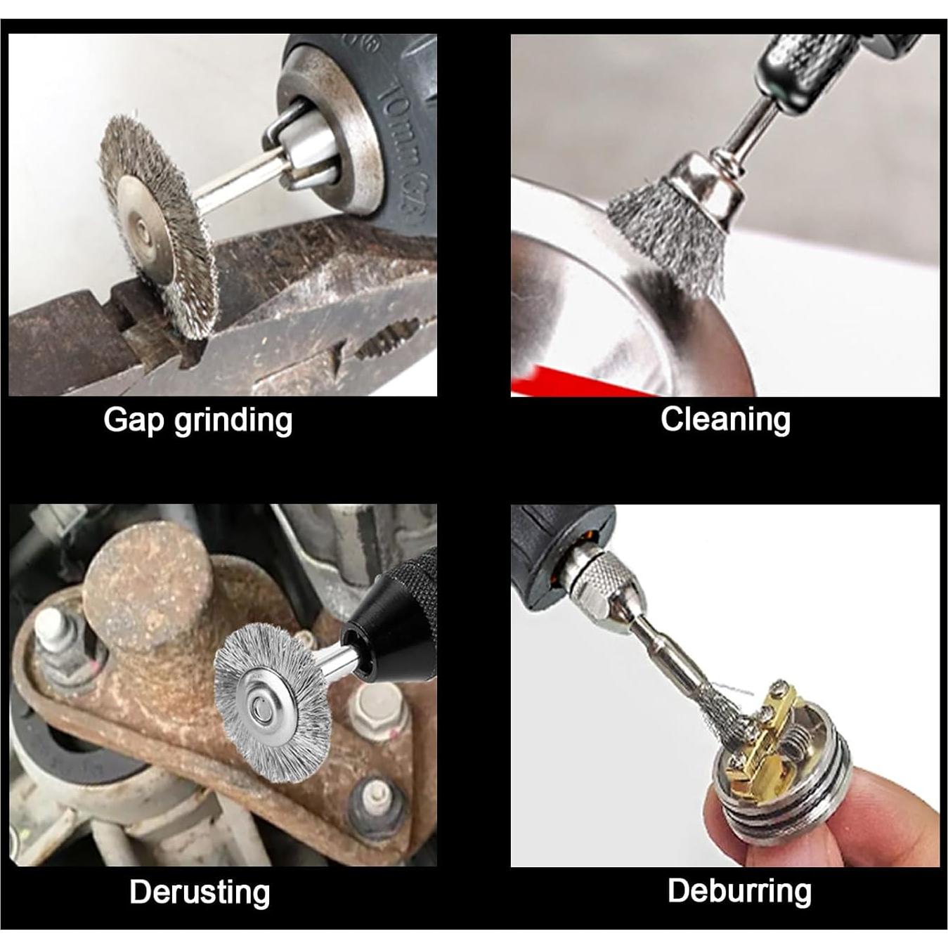 30 Cepillos de Copa Acero Inoxidable Hiqalty 3mm para Pulido