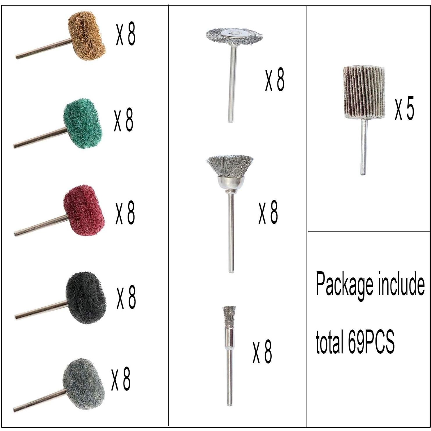 Juego de 69 Piezas Ruedas Abrasivas Yutnqin para Pulido