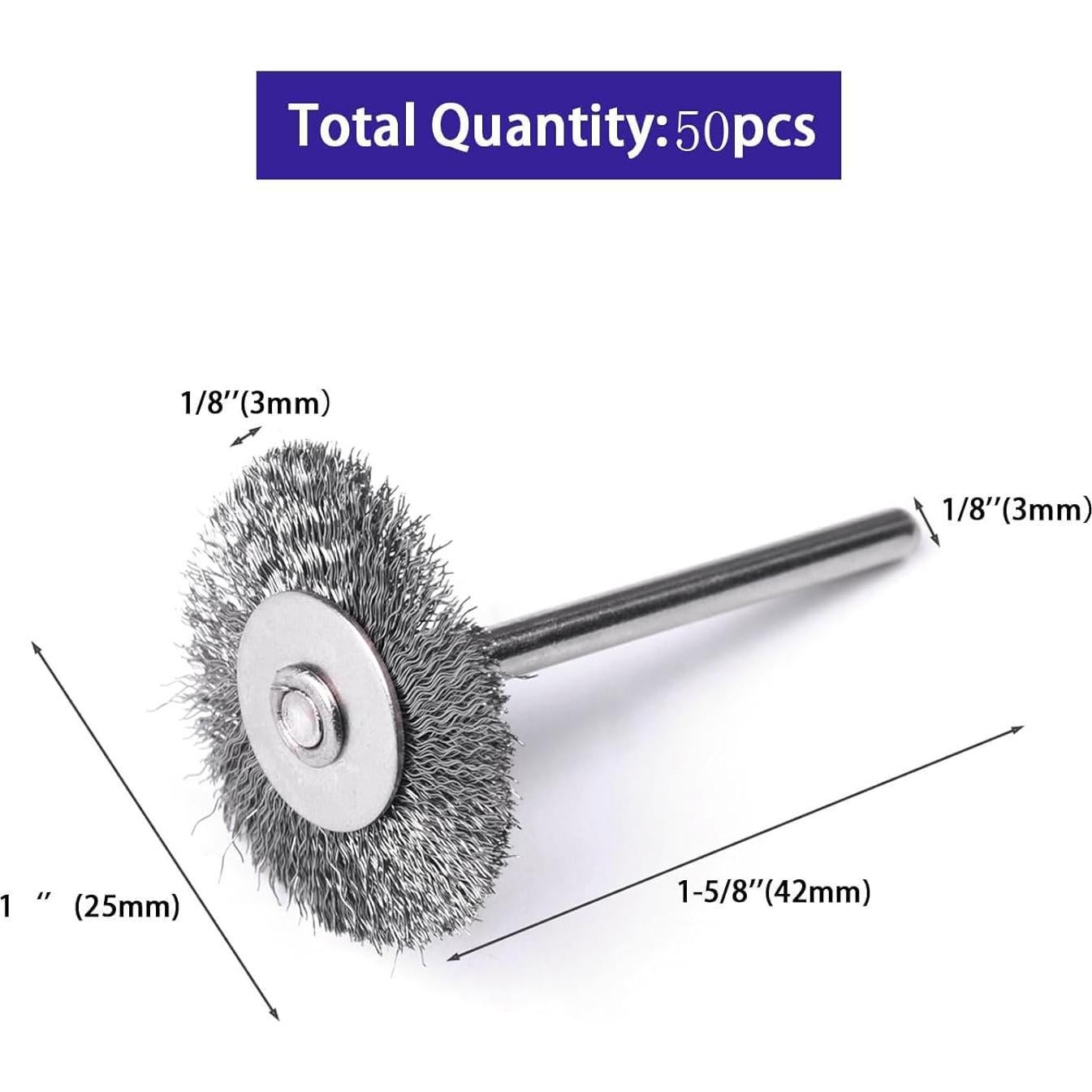 Juego de Cepillos de Alambre ATOPLEE 50pcs 25mm para Taladro