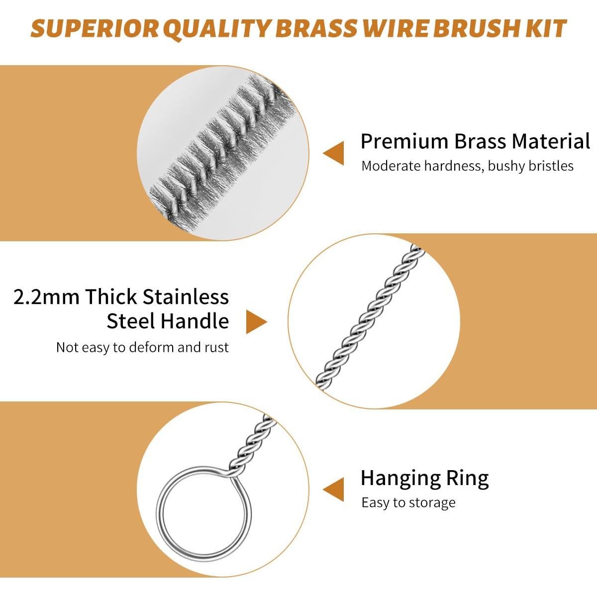 Juego de cepillos de alambre LESHUA 12 piezas 31.75 cm