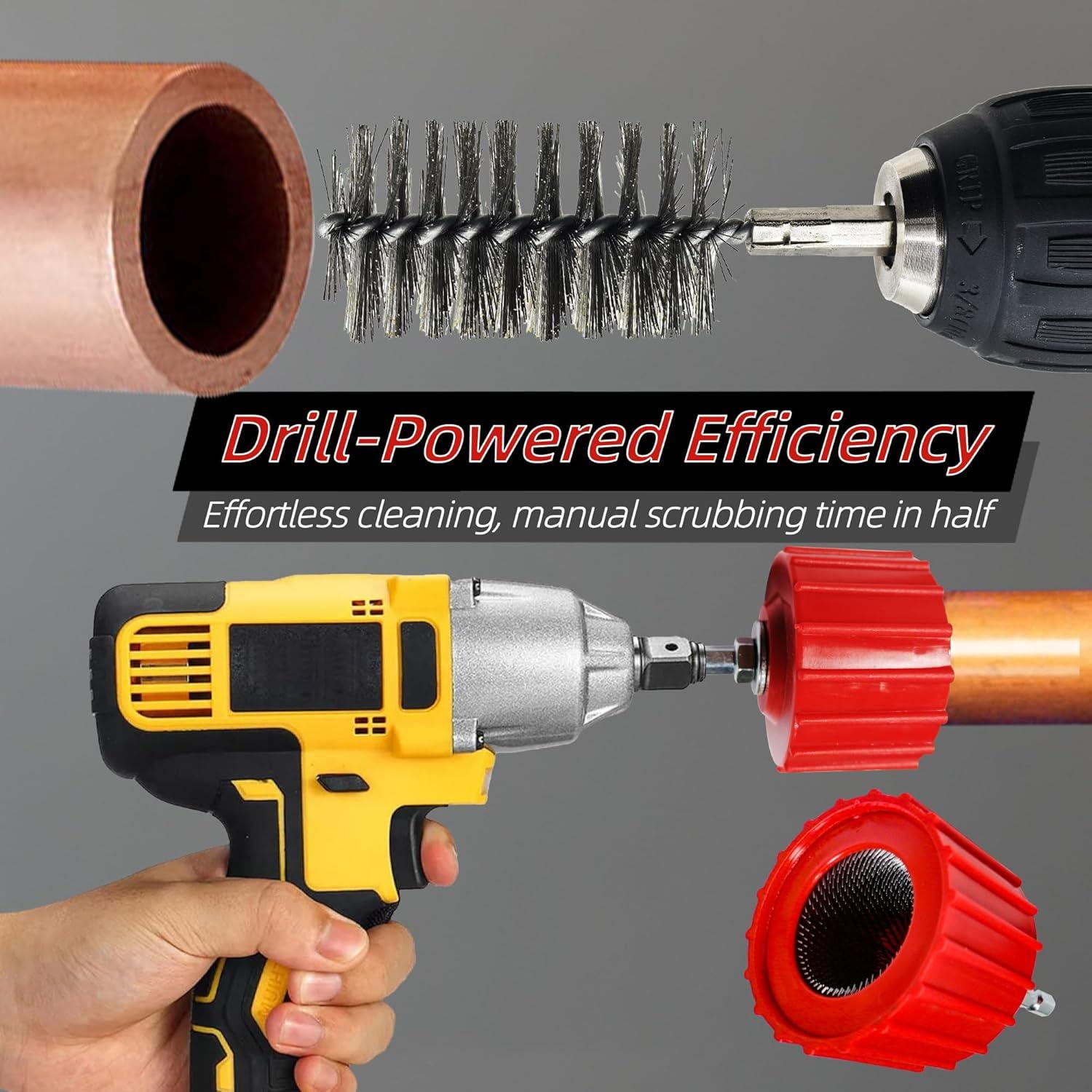 Limpiador de Tubos de Cobre PokShow con 3 Cepillos y 6 de Acero