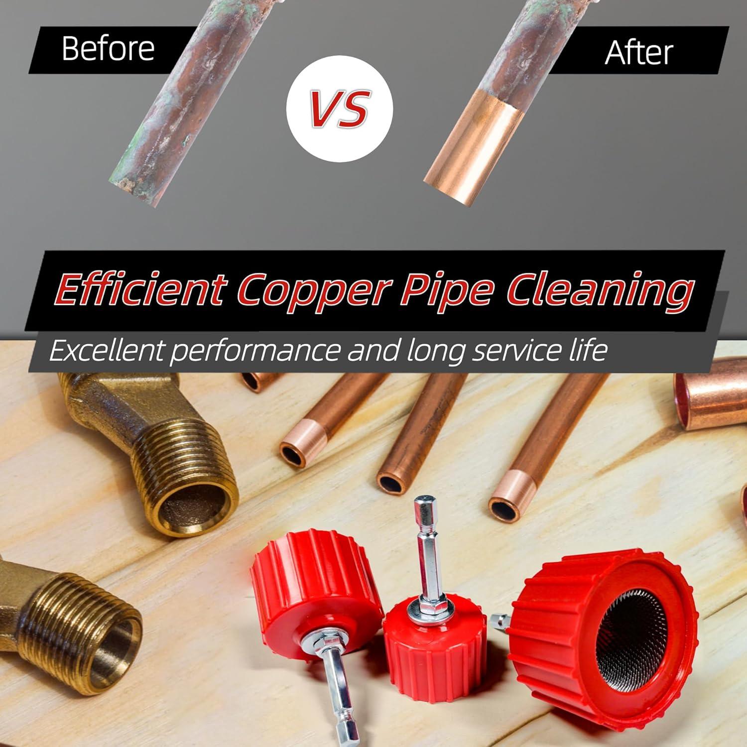 Limpiador de Tubos de Cobre PokShow con 3 Cepillos y 6 de Acero