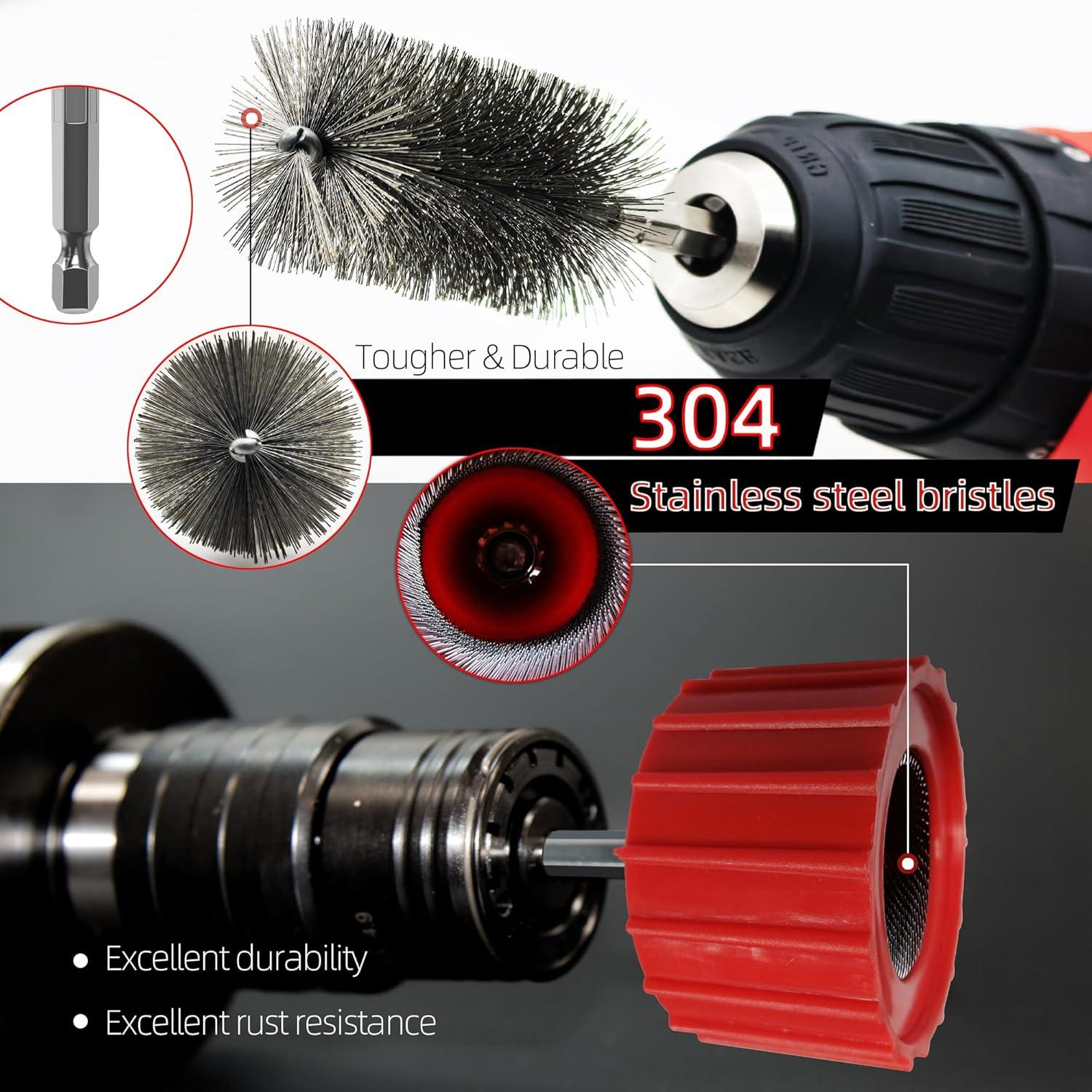 Limpiador de Tubos de Cobre PokShow con 3 Cepillos y 6 de Acero