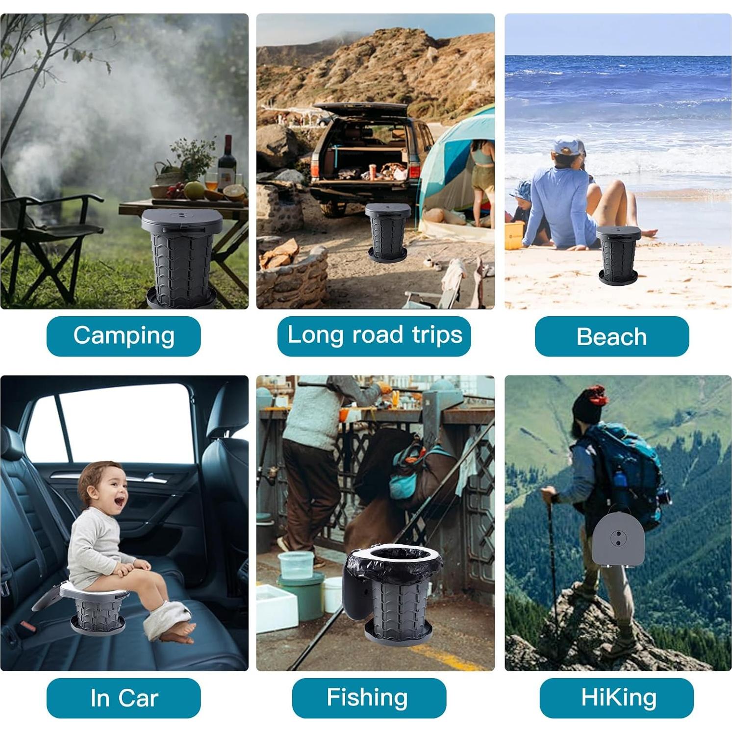 Inodoro portátil KPR retráctil 1.32 kg ajustable camping