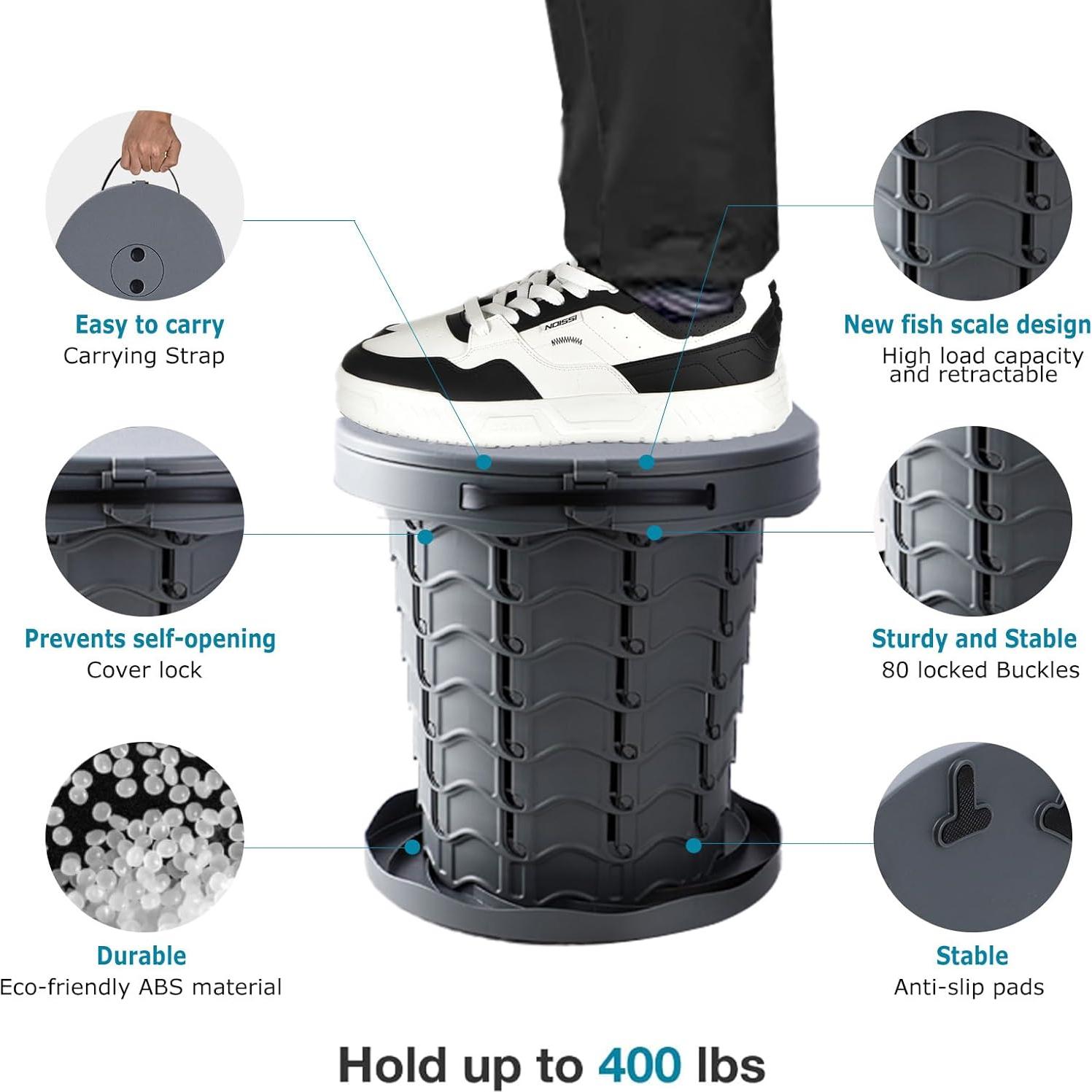 Inodoro portátil KPR retráctil 1.32 kg ajustable camping