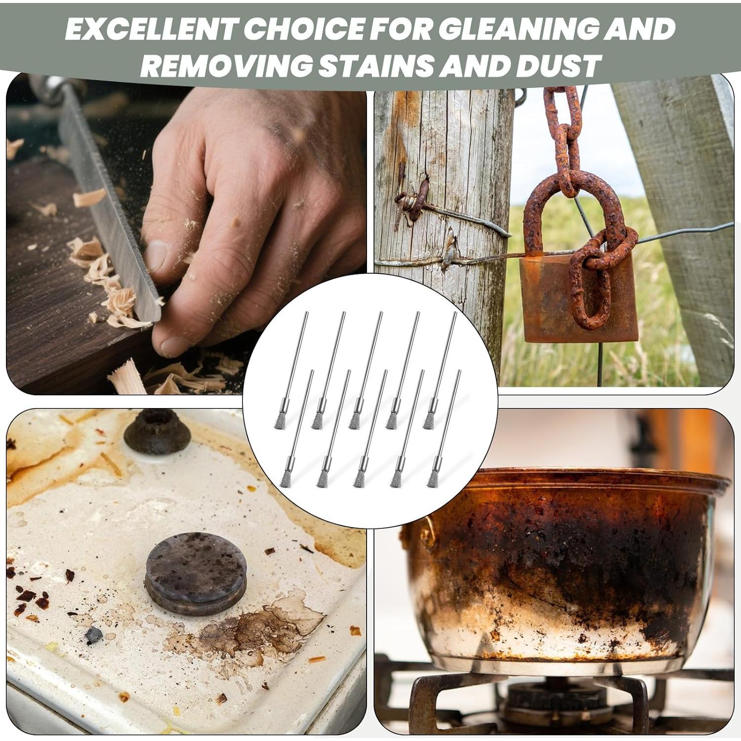 10 Cepillos de Alambre Inoxidable SynHHergyx 6 mm para Limpieza