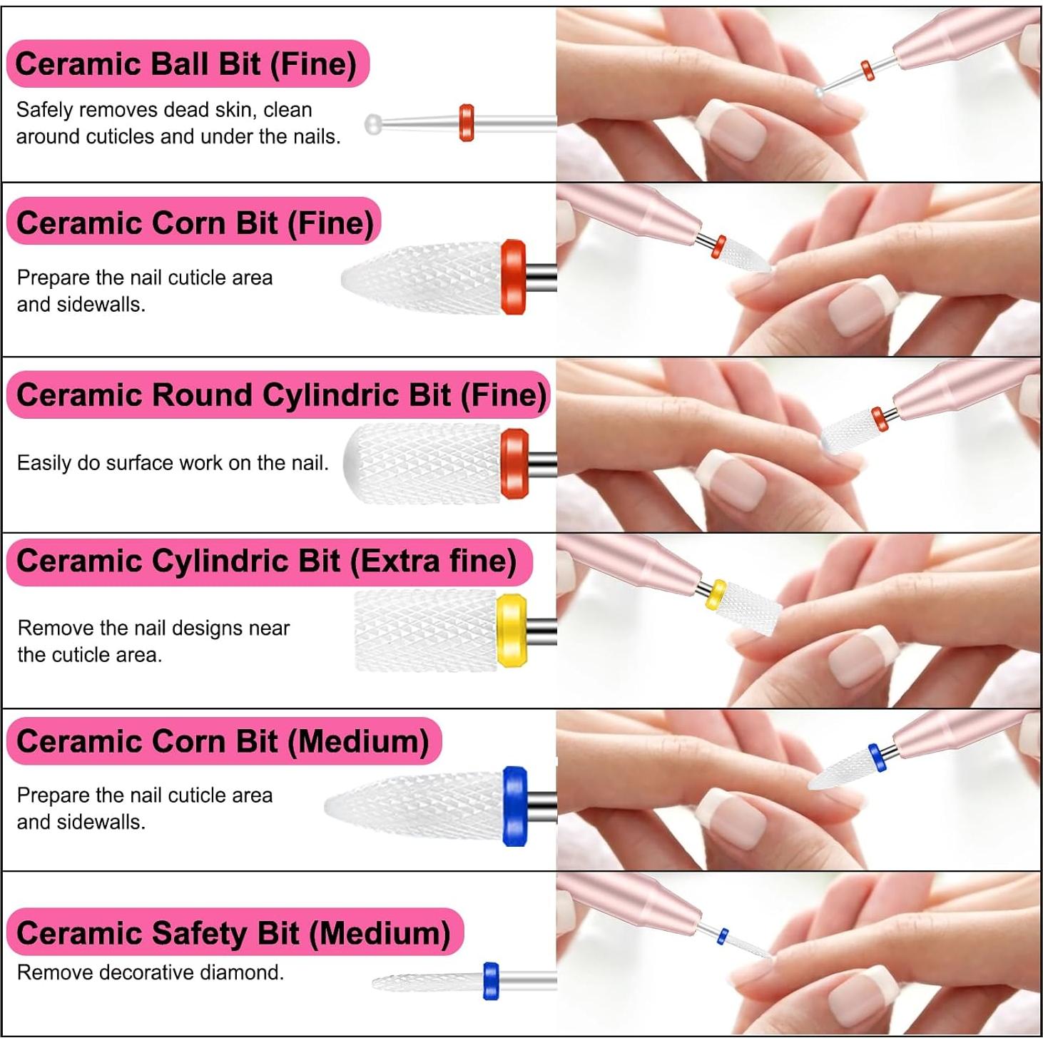 Juego de 25 Brocas para Uñas Cellentool 3/32" (2,38 cm)