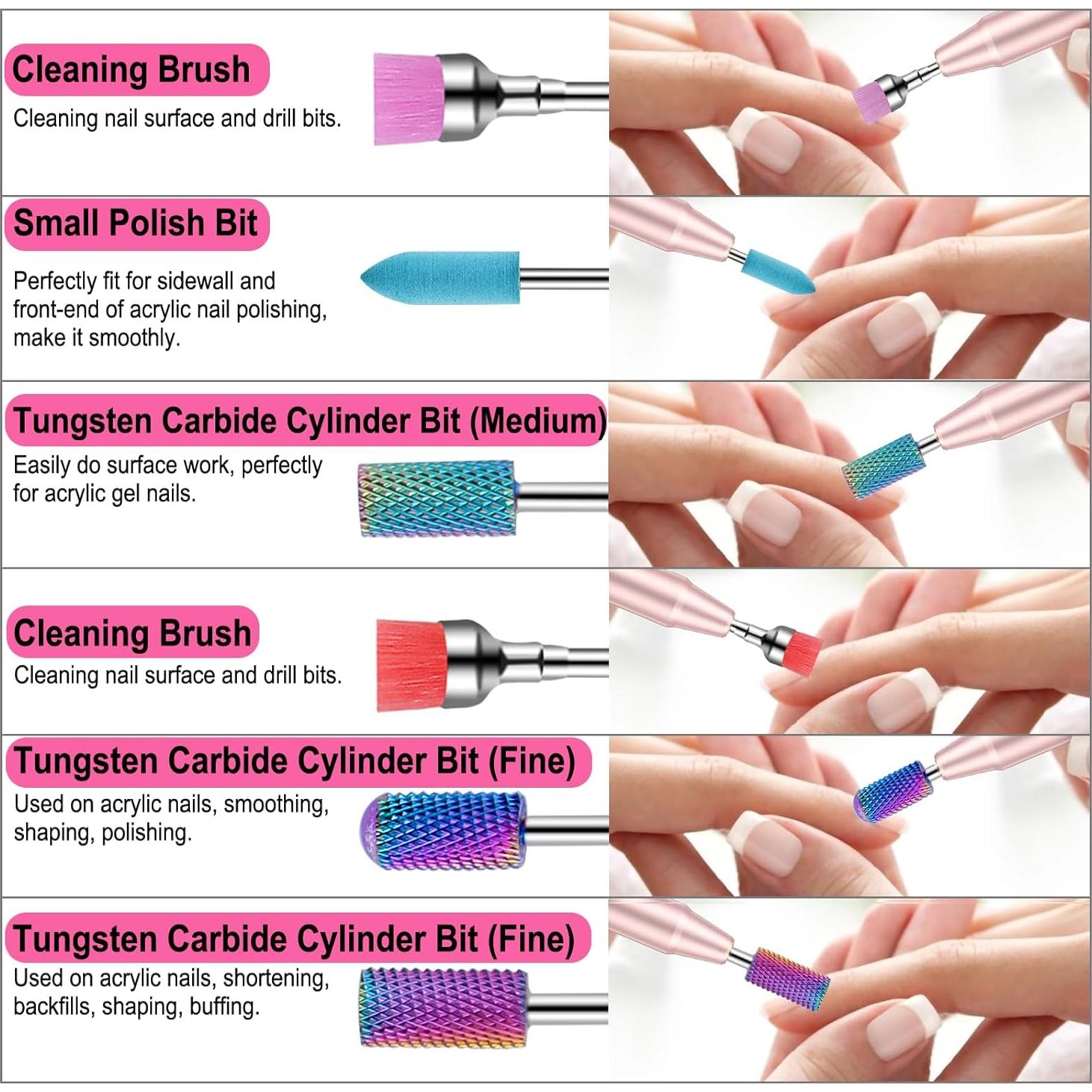 Juego de 25 Brocas para Uñas Cellentool 3/32" (2,38 cm)