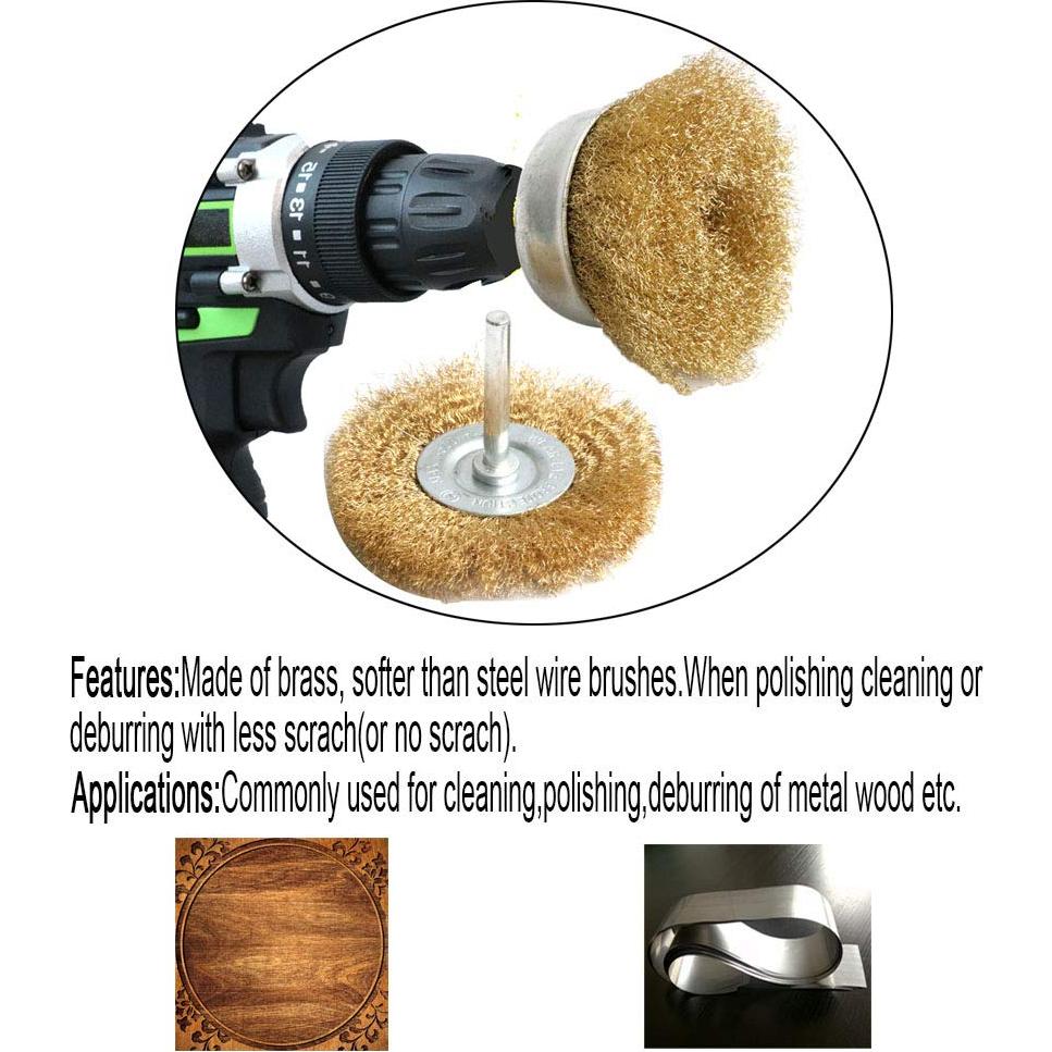 Kit de cepillos de alambre de latón FPPO 5 piezas 0.13 mm