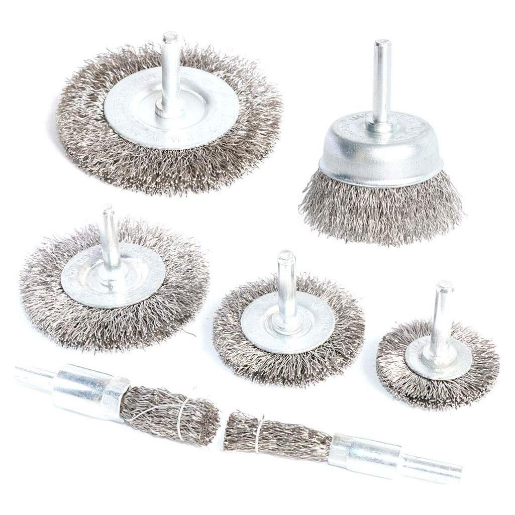 Juego de 7 cepillos de alambre FPPO acero inoxidable