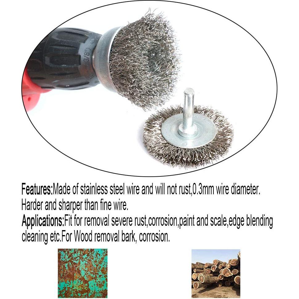 Juego de 7 cepillos de alambre FPPO acero inoxidable