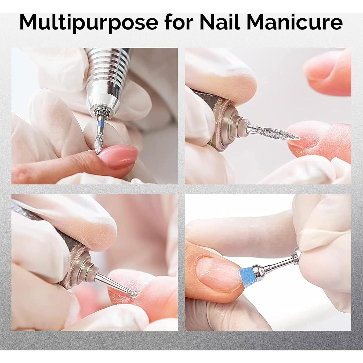 Juego de 10 Brocas para Uñas MelodySusie 3/32" (2,38 cm) Plata