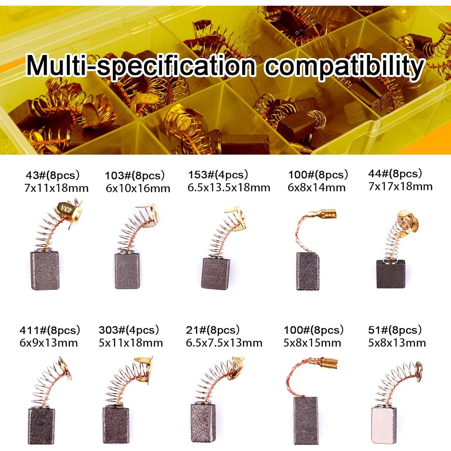 Juego de 48 Escobillas de Carbono HKATOPS para Motor Eléctrico