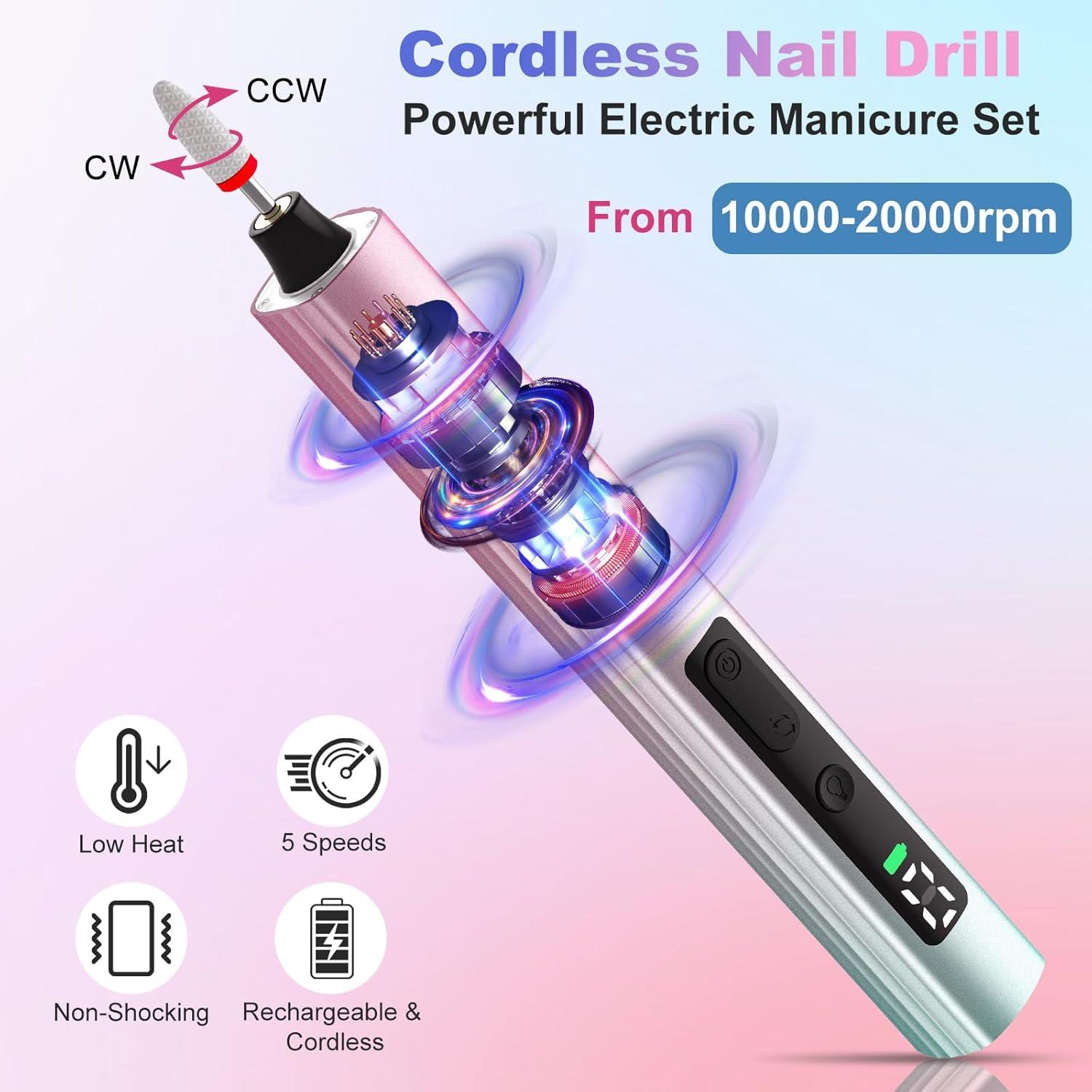 Taladro de Uñas Eléctrico Inalámbrico SUPERNIGHT 14 en 1