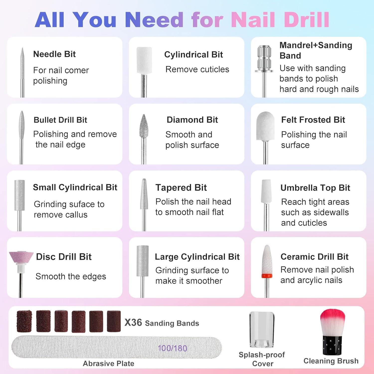 Taladro de Uñas Eléctrico Inalámbrico SUPERNIGHT 14 en 1