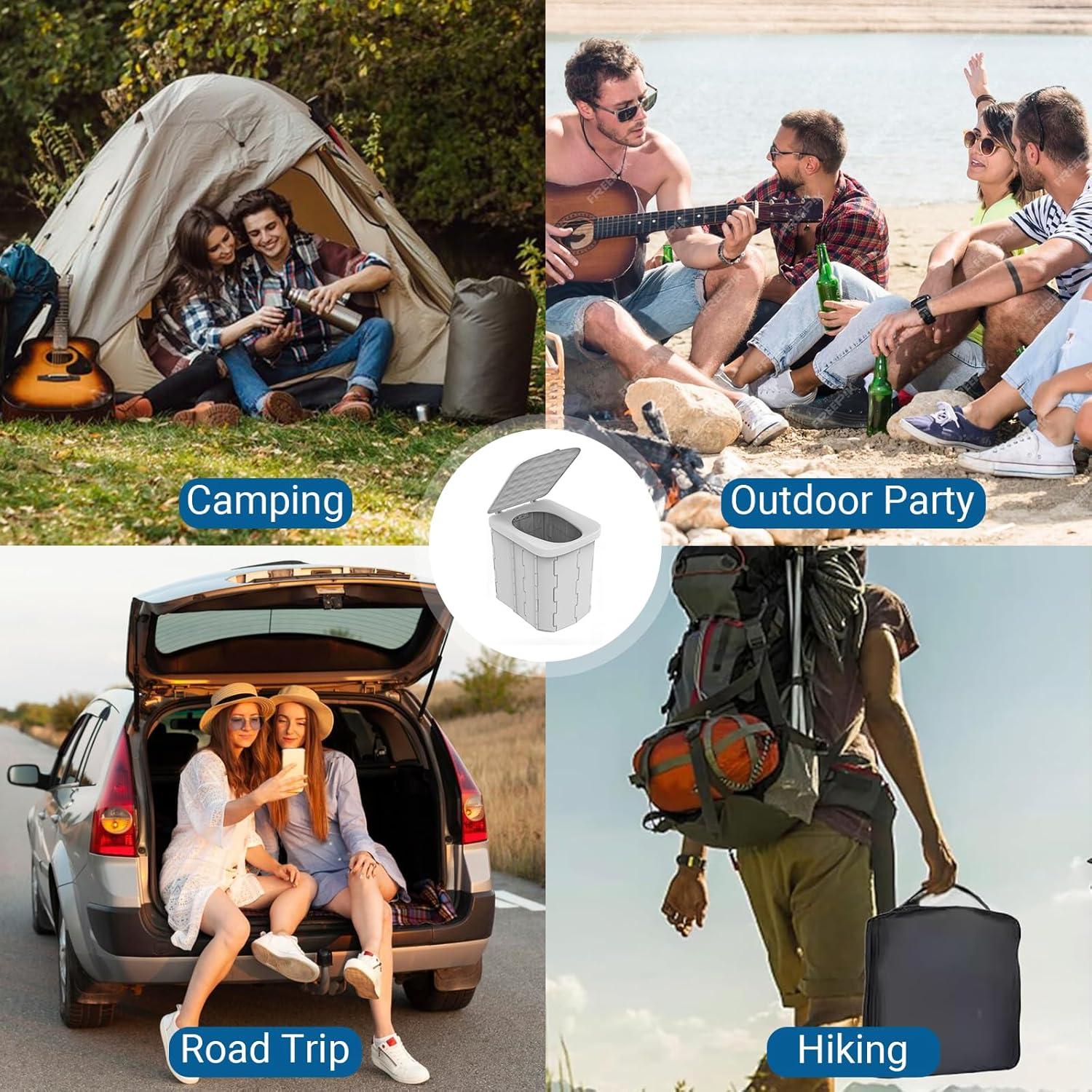 Inodoro Portátil Genérico Plegable XL para Camping 1,74 kg