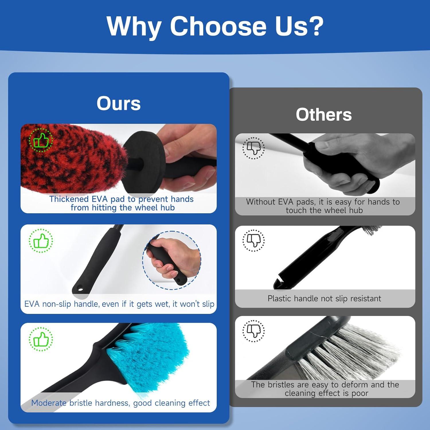 Kit de Cepillos de Limpieza de Llantas KLeXiC QJS-001 4 Piezas